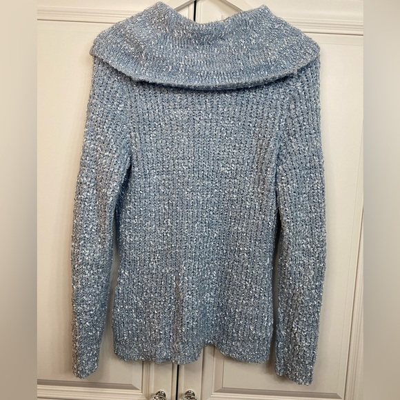 EUC Laura Size XL Women’s Baby Blue Cowl Neck Sweater - Picture 5 of 9